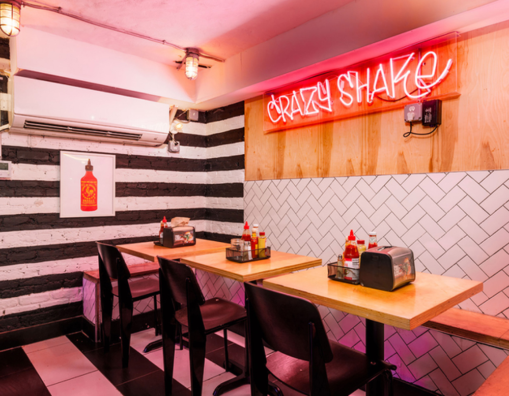 SoHo venue with half burger